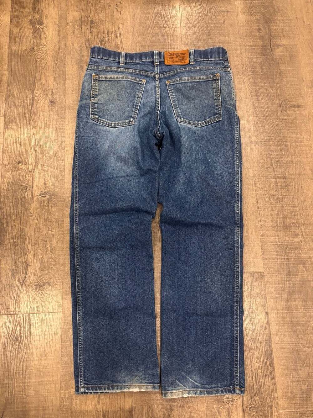 Thunder Creek Vintage Medium Wash Straight Leg Denim Jeans, Men's Size 34x30